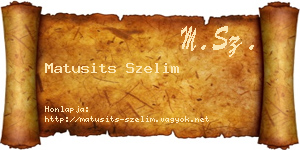 Matusits Szelim névjegykártya